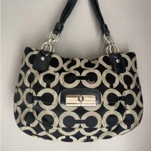 Coach Black and Cream Shoulder Bag